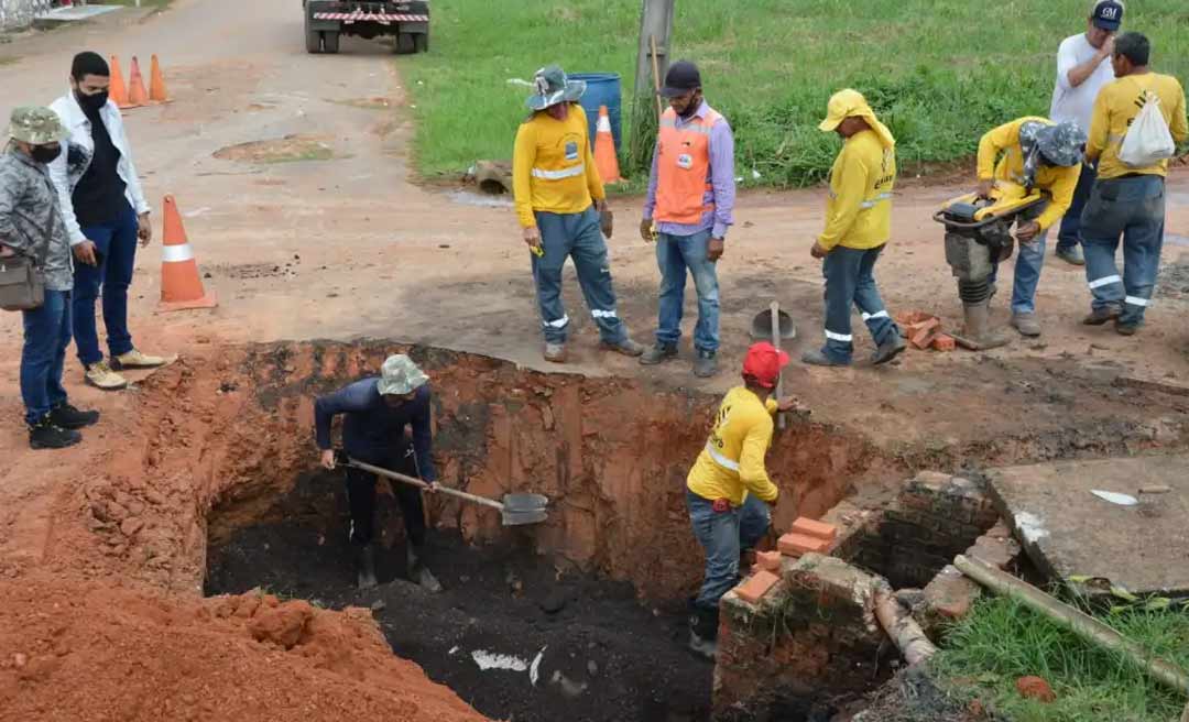 Empresa Municipal de Urbanização de Rio Branco realiza obras de melhorias na parte alta da cidade