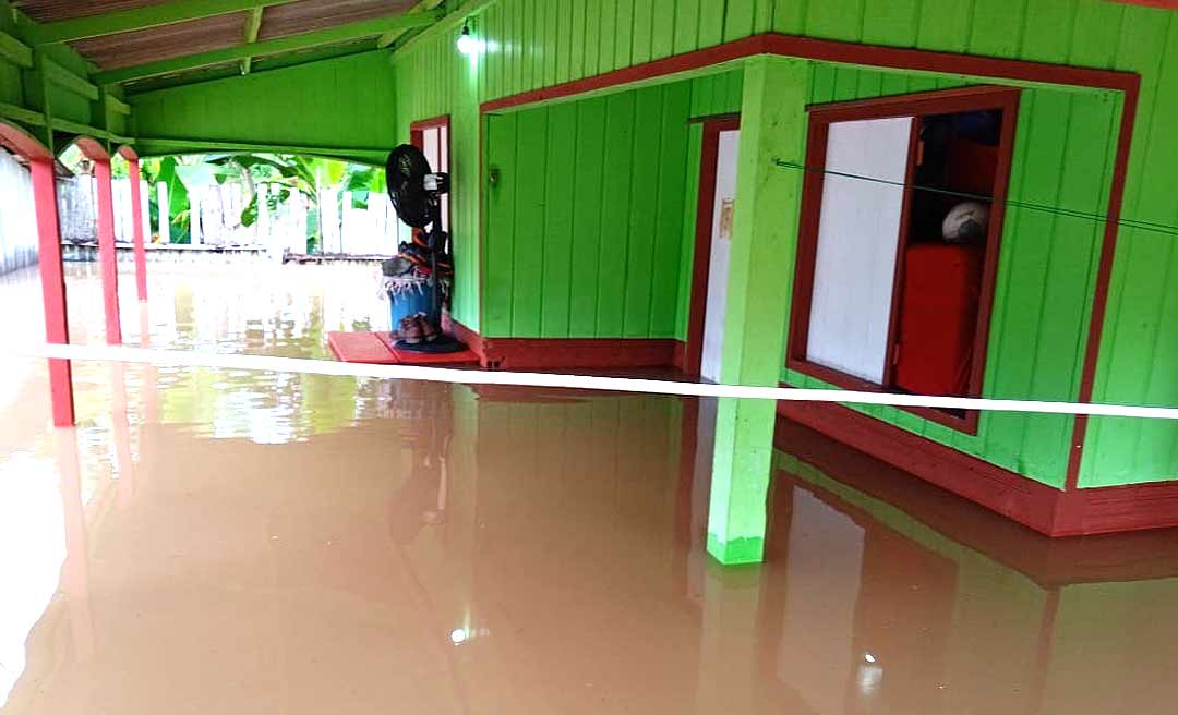 Rio Tauari transborda e invade casas e plantações em Tarauacá