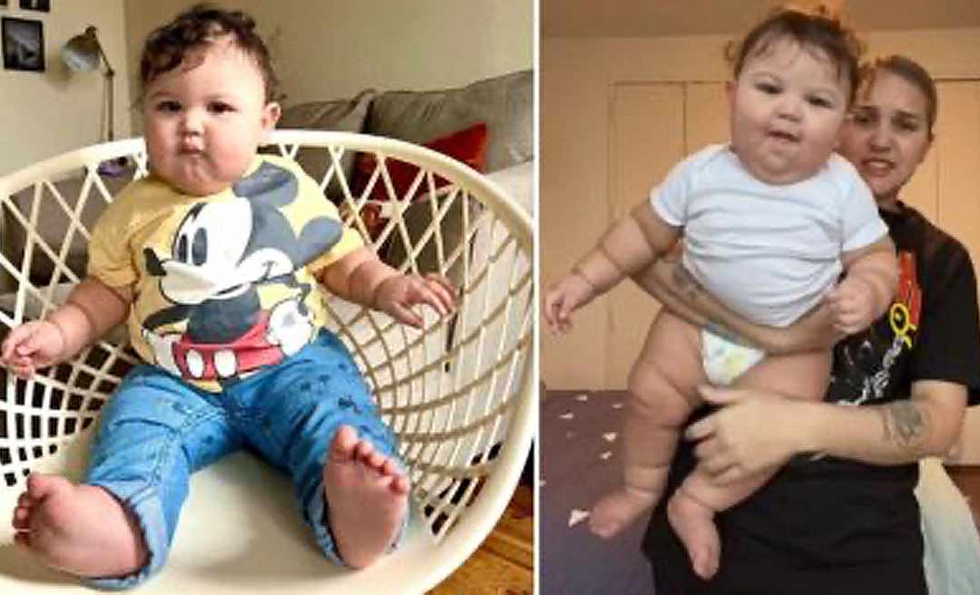 Bebê gigante de 11 meses impressiona ao caber em roupas para crianças de três anos