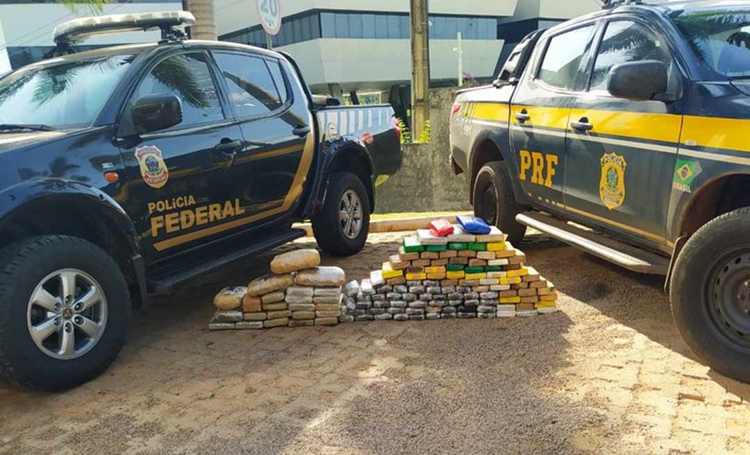 PRF e PF localizam veículo com mais de 128kg de drogas em Capixaba, no Acre