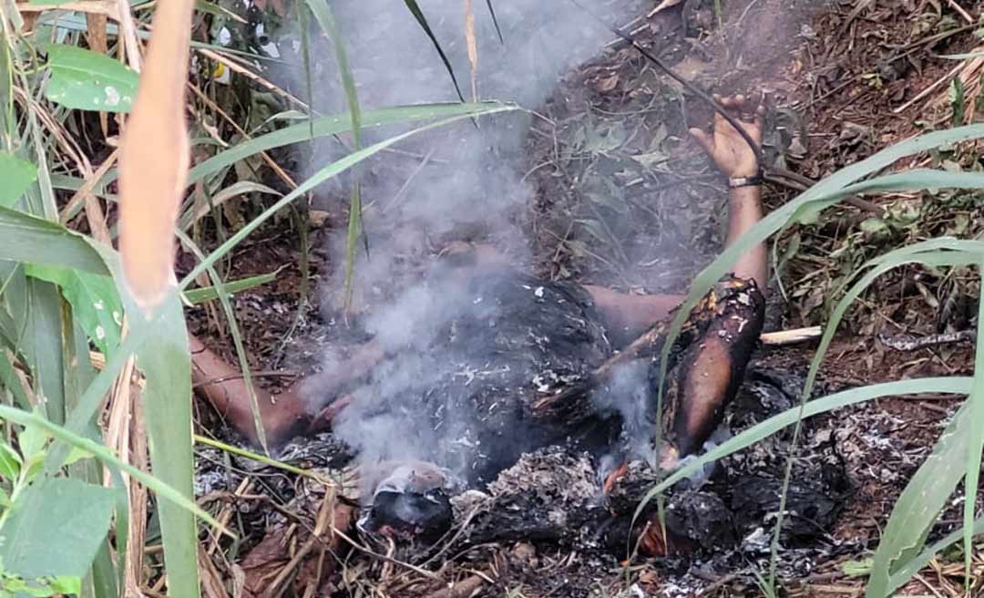 Corpo em chamas é localizado na região da Estrada da Floresta