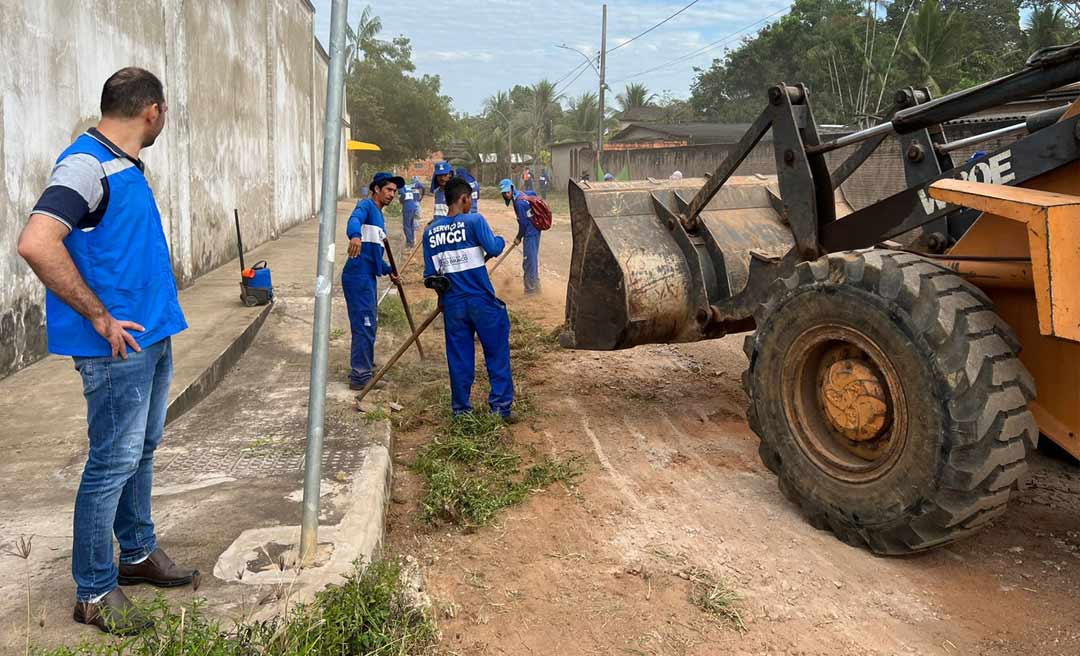 Prefeitura de Rio Branco realiza mega operação de limpeza nos bairros Santa Quitéria e Conquista