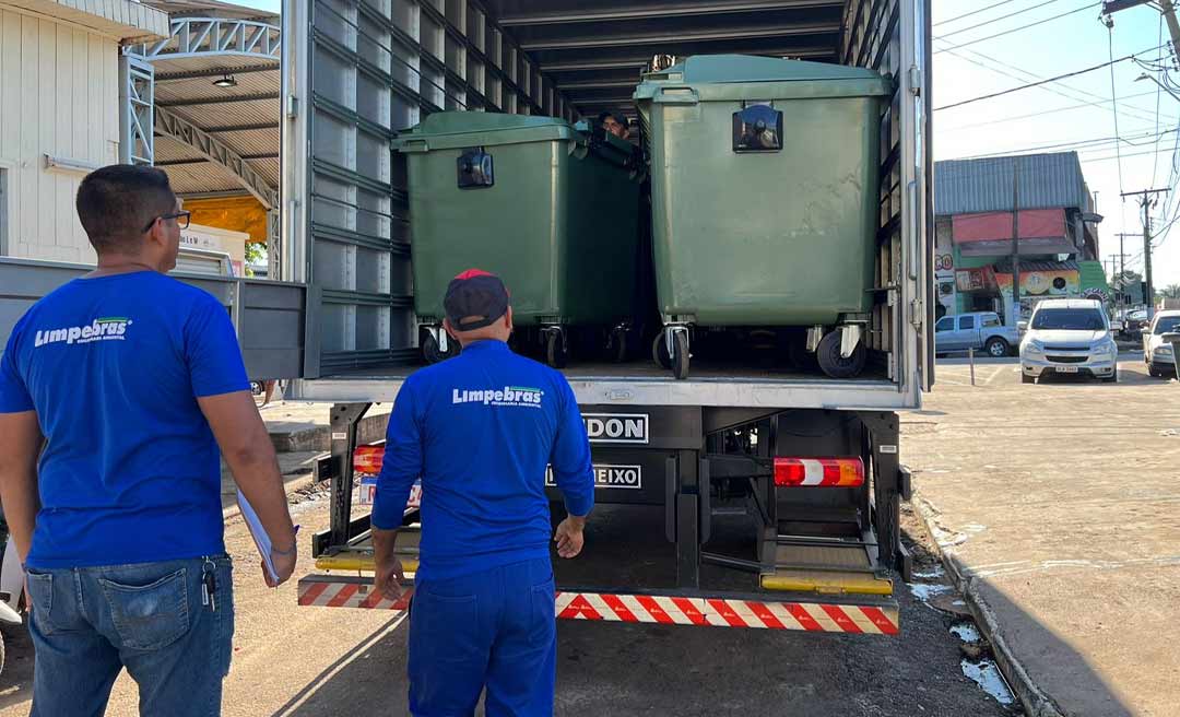 120 novas caixas coletoras são instaladas no comércio central de Rio Branco pela prefeitura