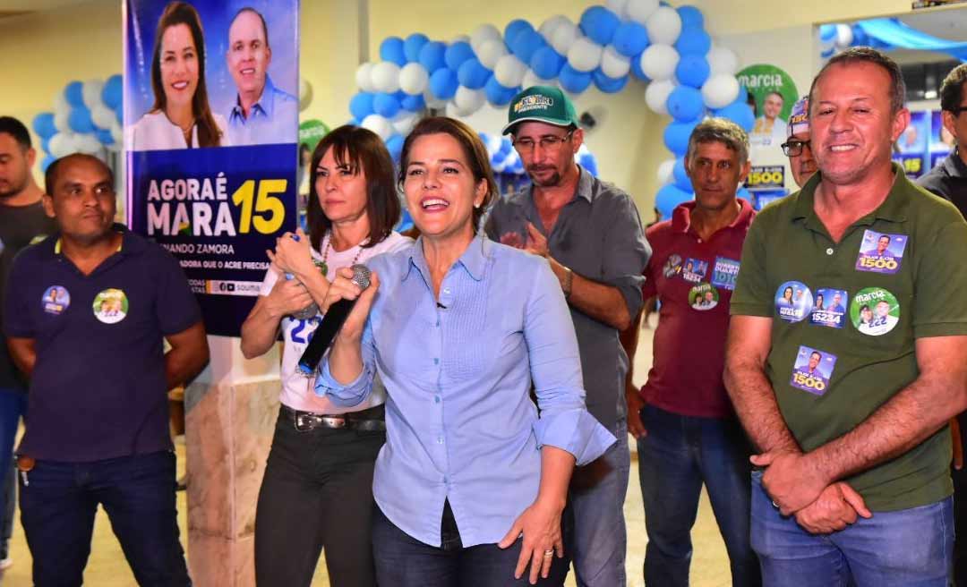 Em Acrelândia, Mara destaca parceria com prefeituras, saúde e educação de qualidade como parte de seu plano de governo