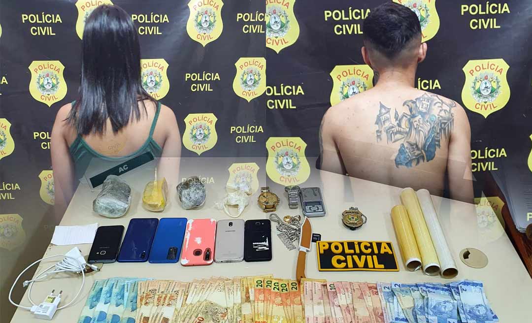 Tia e sobrinho são presos em flagrante por receptação e tráfico de drogas