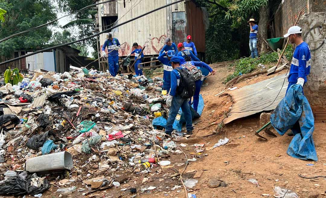 Após 10 anos, bairro Dom Giocondo recebe mega ação de limpeza pública para retirada de entulhos e lixo doméstico