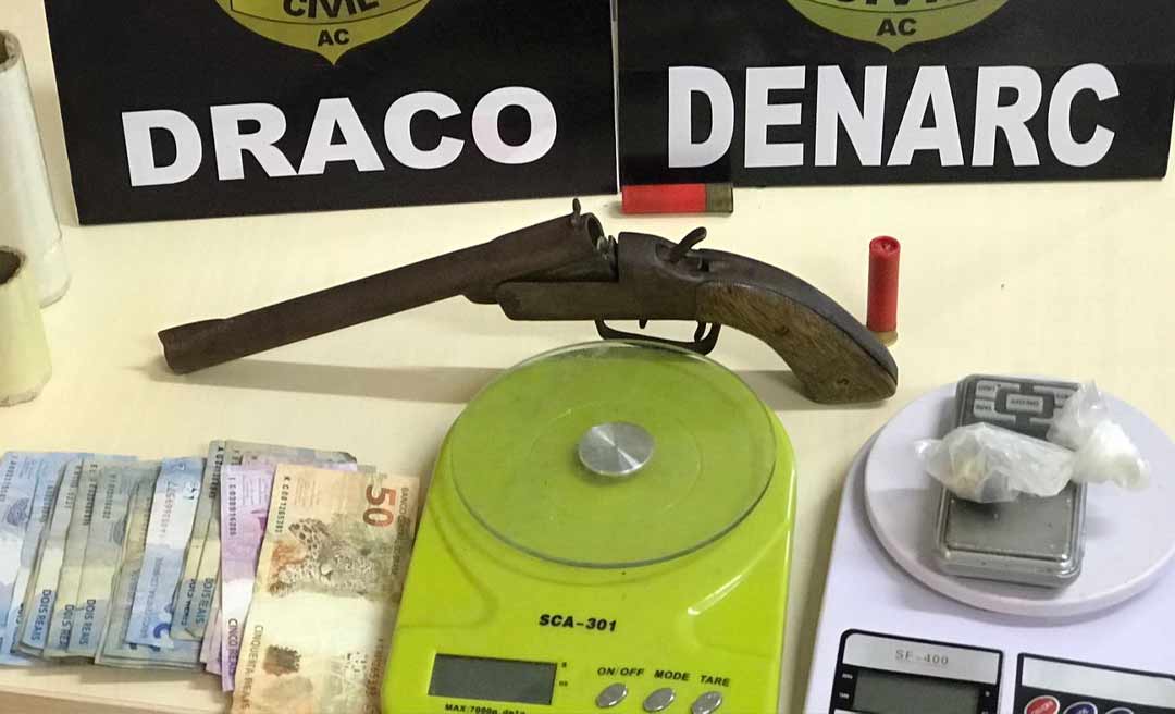 Monitorado por tornozeleira eletrônica é preso em flagrante com arma de fogo, droga e dinheiro