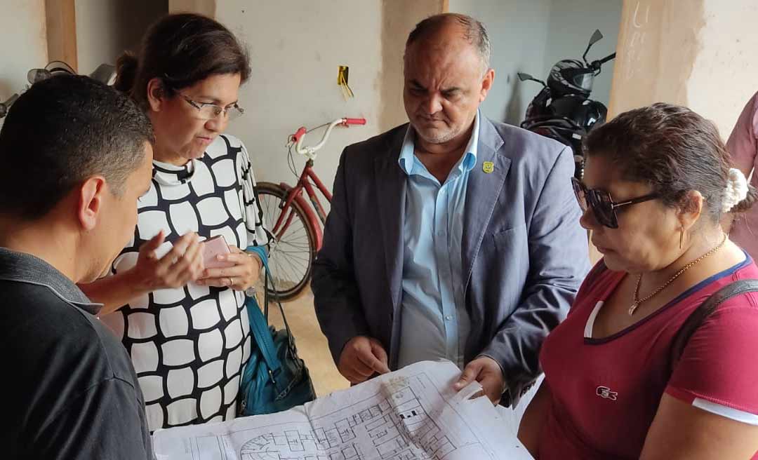 Delegado-Geral da Polícia Civil realiza visita técnica as obras da DEAM em Rio Branco