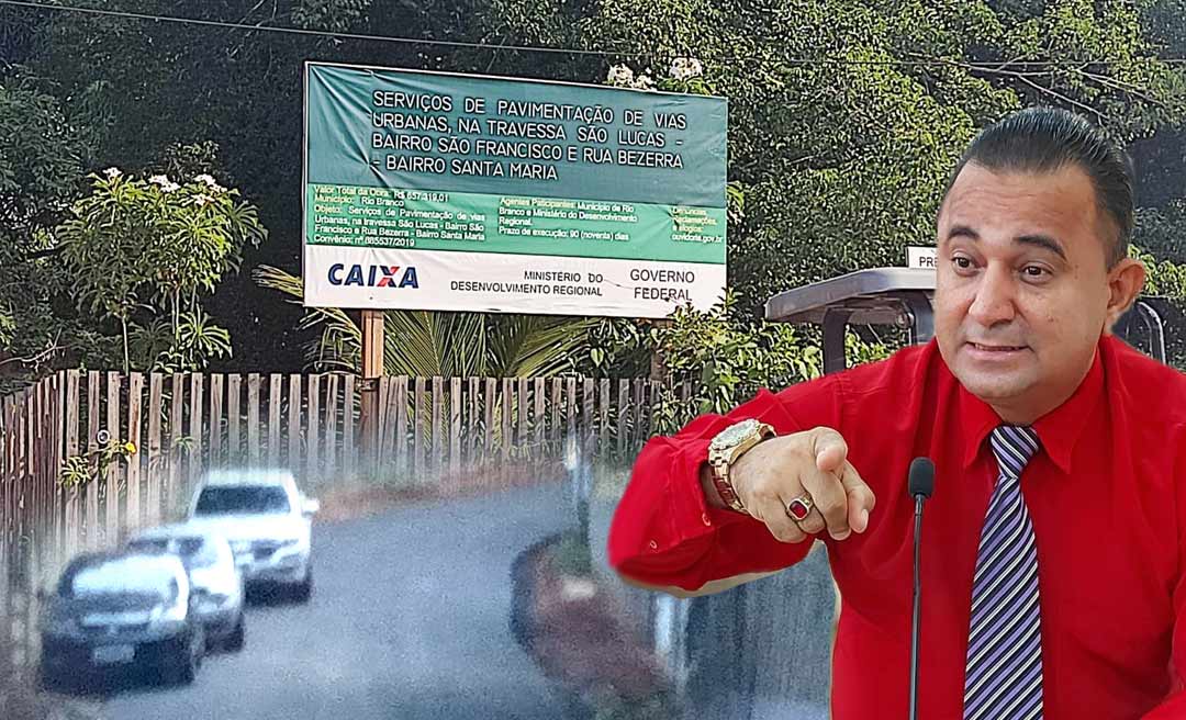 Vereador Arnaldo Barros usou de influência política para asfaltar a rua de sua casa, afirmam moradores