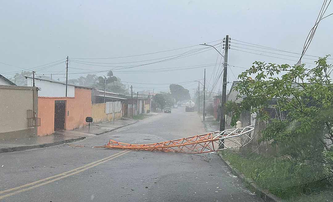 Temporal derruba torre de telefonia e árvores em Rio Branco