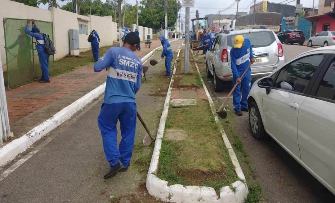 Prefeitura de Rio Branco faz reforço na limpeza geral e caiação das vias estruturantes da capital