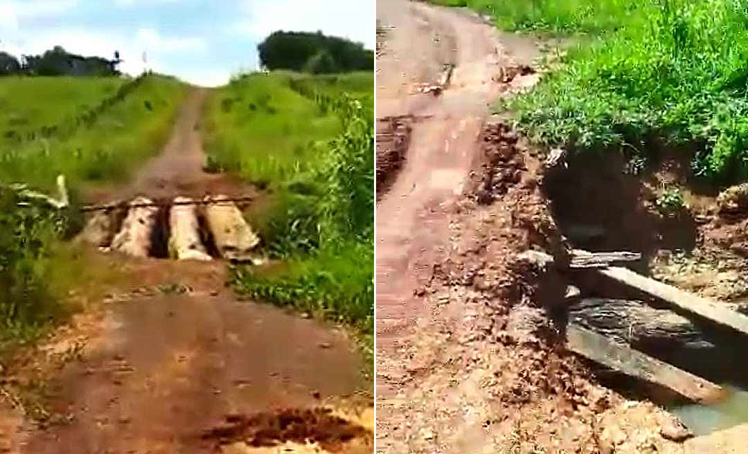 Vídeo mostra ramal e ponte intrafegáveis em Senador Guiomard; morador cobra Rosana Gomes