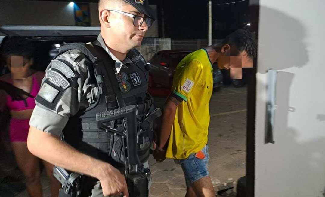 PM prende casal no bairro Defesa Civil com arma, drogas e joias roubadas