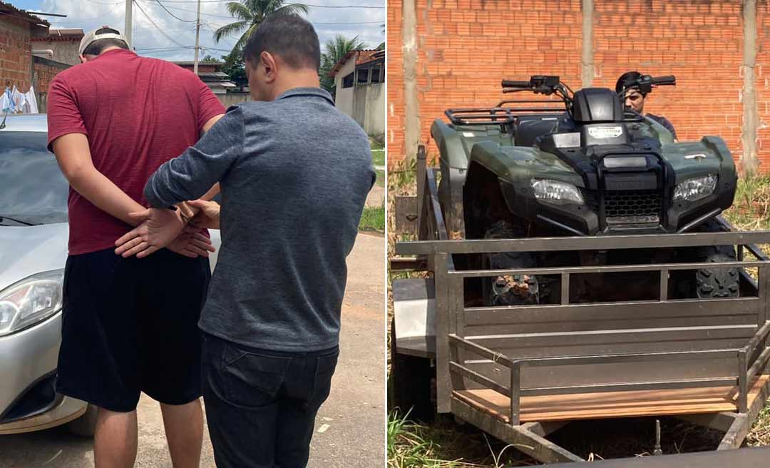 Polícia Civil prende casal envolvido em furtos de quadriciclo e reboques em Rio Branco