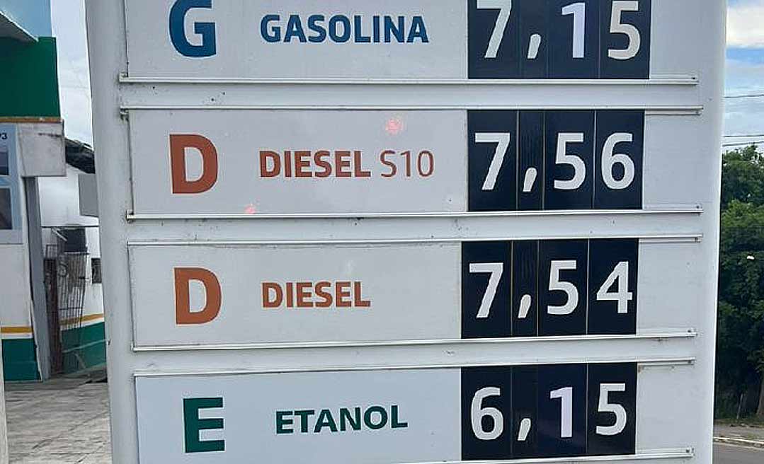 Gasolina tem aumento de 70 centavos em Cruzeiro do Sul após taxação do governo federal