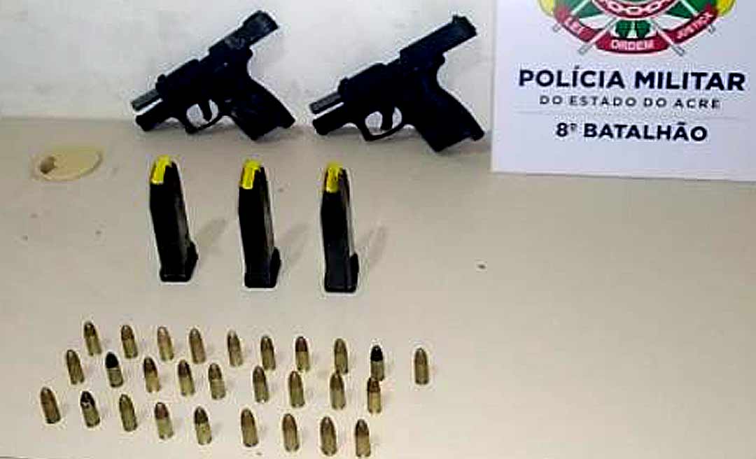 Polícia Militar apreende duas armas de fogo e prende quatro foragidos da justiça no Acre