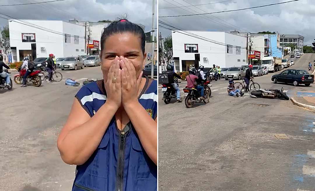 QUE SUSTO! Equipe do Detran registra acidente enquanto agente falava sobre atuação da mulher no trânsito