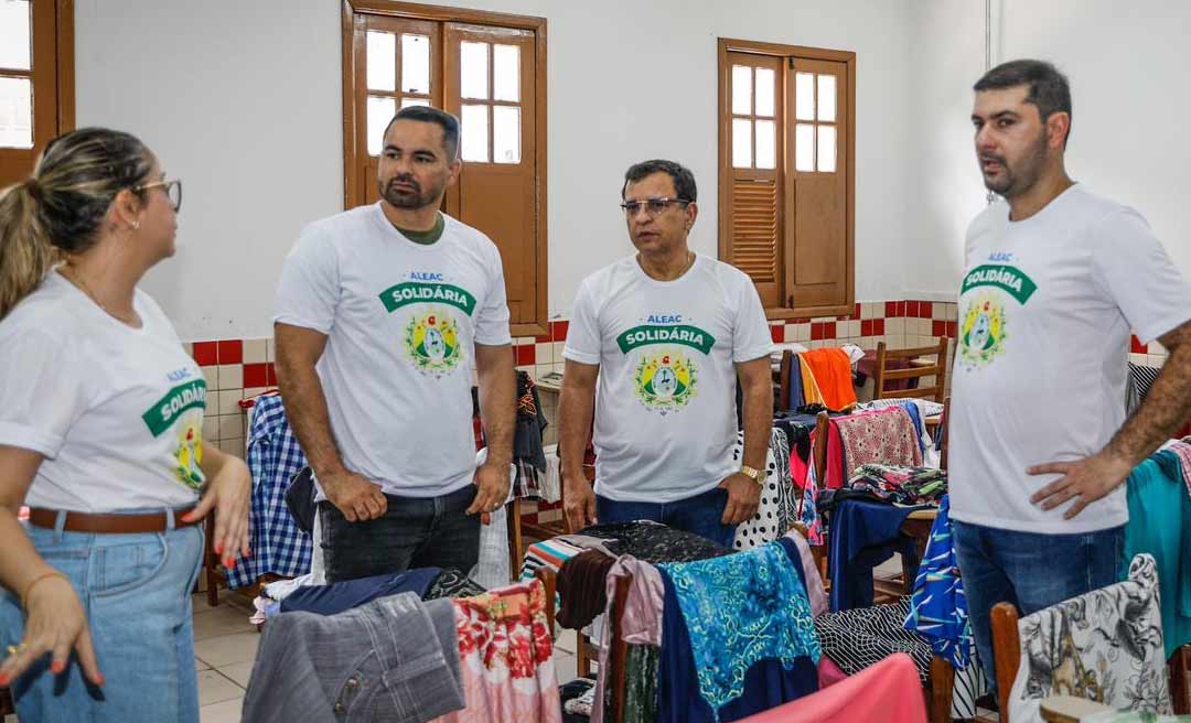 Deputados estaduais visitam abrigo da enchente adotado pela Assembleia Legislativa do Acre