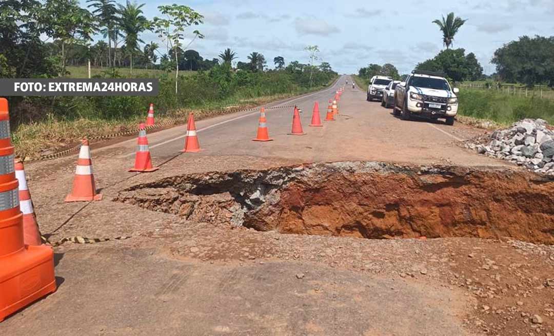 Após reparo, Dnit libera uma das faixas da BR-364 em Extrema, Rondônia