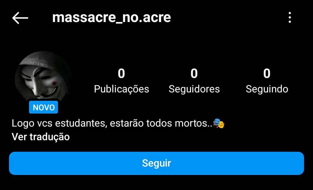 Perfil fake anunciando massacre em escolas do Acre traz pânico em famílias e deixa em alerta autoridades da Segurança