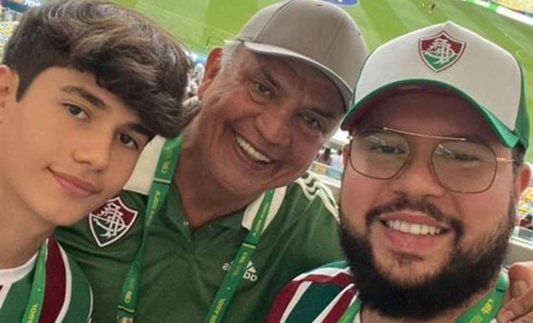 Torcedor do Fluminense, Petecão assiste vitória tricolor no Maracanã e diz: “Pé quente!”