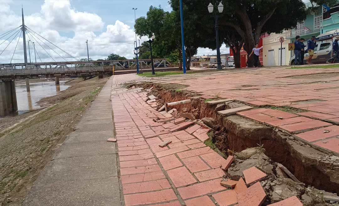 Após enchente, rachaduras aumentam no Calçadão da Gameleira