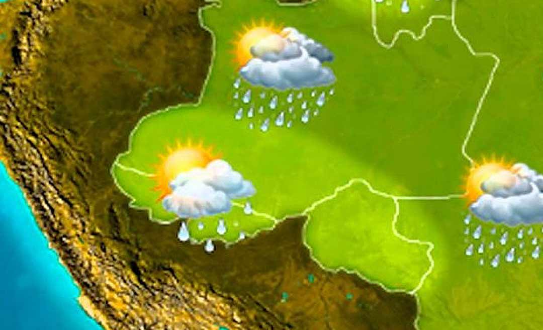 Terça-feira será com sol e chuvas passageiras em todo o Acre