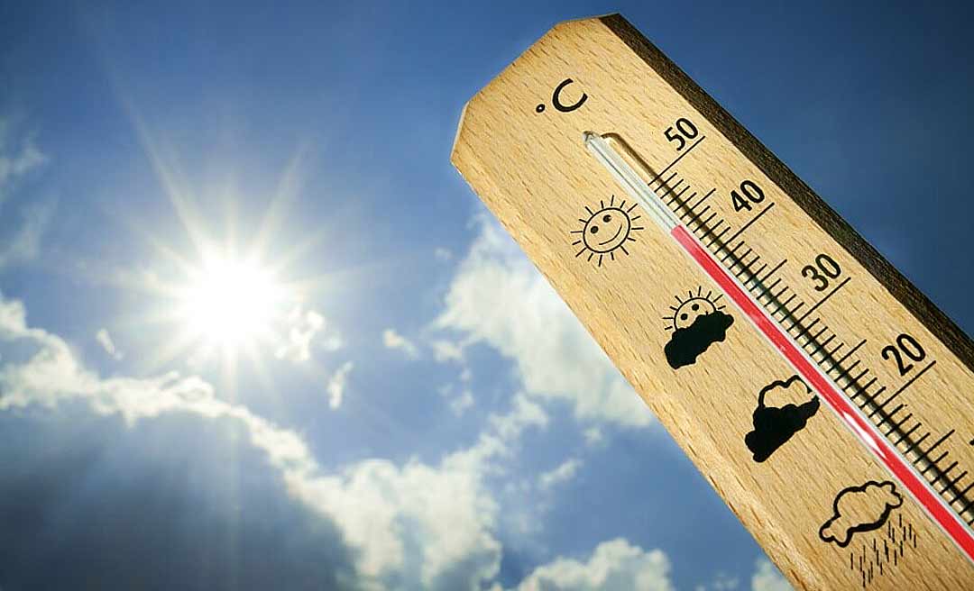 Previsão do tempo será de sol e muito calor neste sábado em todo o Acre