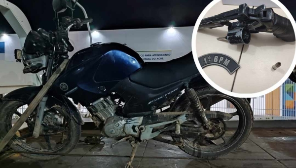 Após tentativa de roubo, Polícia Militar prende dupla, apreende arma de fogo e recupera motocicleta no bairro Aviário