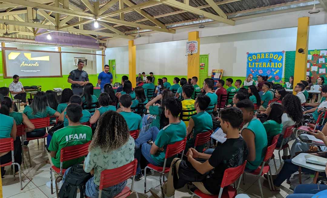 PM palestra sobre Maio Amarelo para alunos do IFAM e pede colaboração na denúncia de delitos