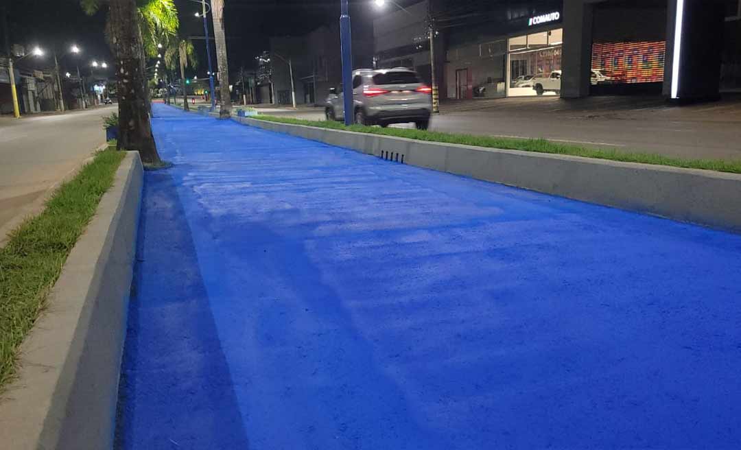 Nova ciclovia azul da Via Chico Mendes deve ser entregue em julho, assegura prefeitura