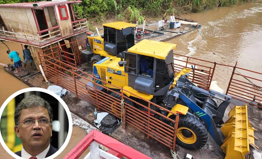 Petecão comemora resgate de balsa que naufragou com máquinas da prefeitura de Jordão