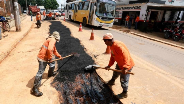 Obras de pavimentação serão suspensas até dia 12 de junho em Rio Branco