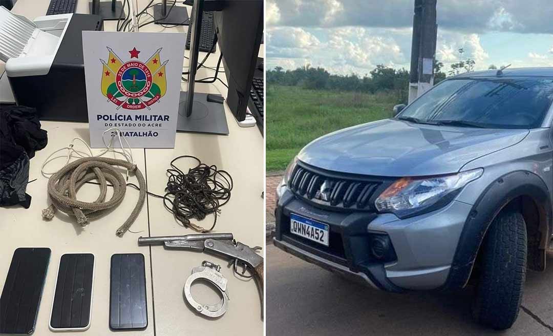 PM prende quadrilha, liberta reféns e recupera caminhonete roubada em Rio Branco