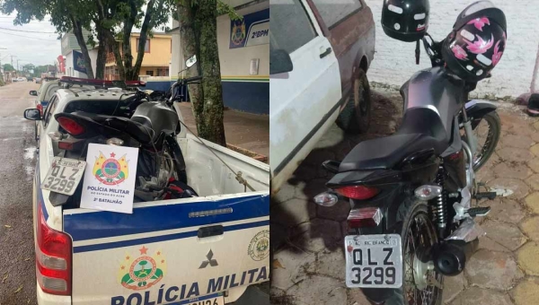 Guarnição da Polícia Militar apreende motocicleta usada em roubos duas vezes em menos de 15 dias