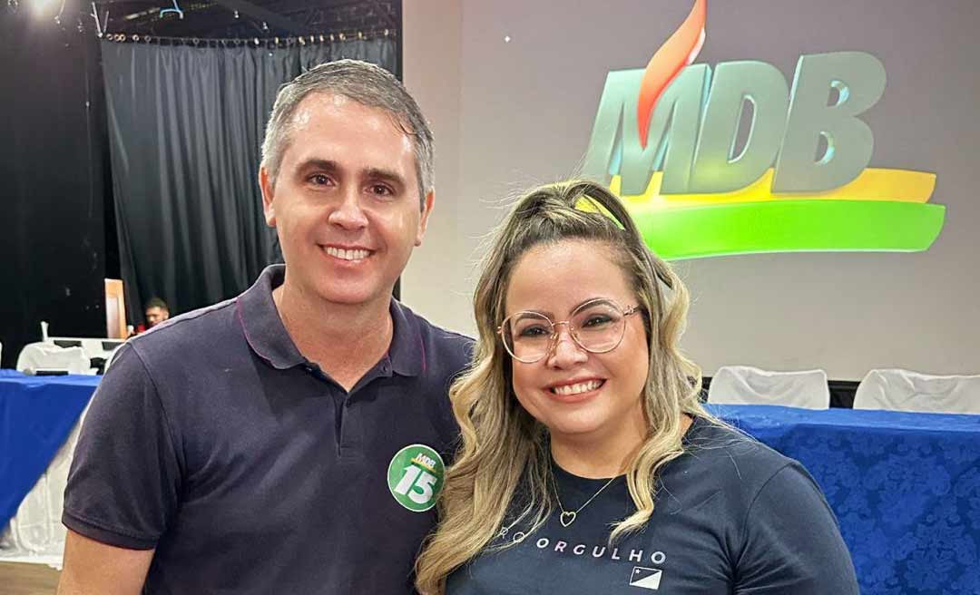 Cotada como possível vice de Marcus Alexandre, Michelle Melo prestigia convenção do MDB