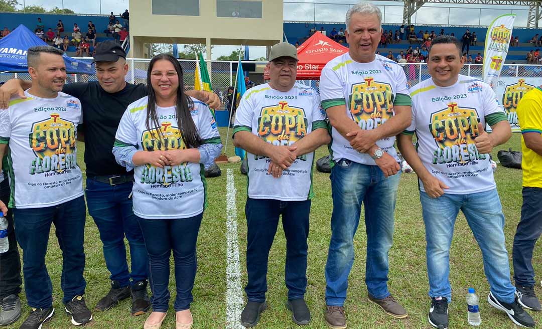 Mazinho Serafim faz abertura da Copa da Floresta com 135 equipes na presença de Meire Serafim, Gilberto Lira e Sérgio Petecão