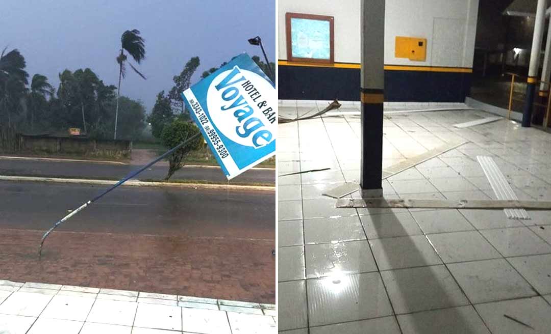 Temporal volta a atingir Mâncio Lima, destelha casas, derruba árvores e causa rompimento de fiação de energia