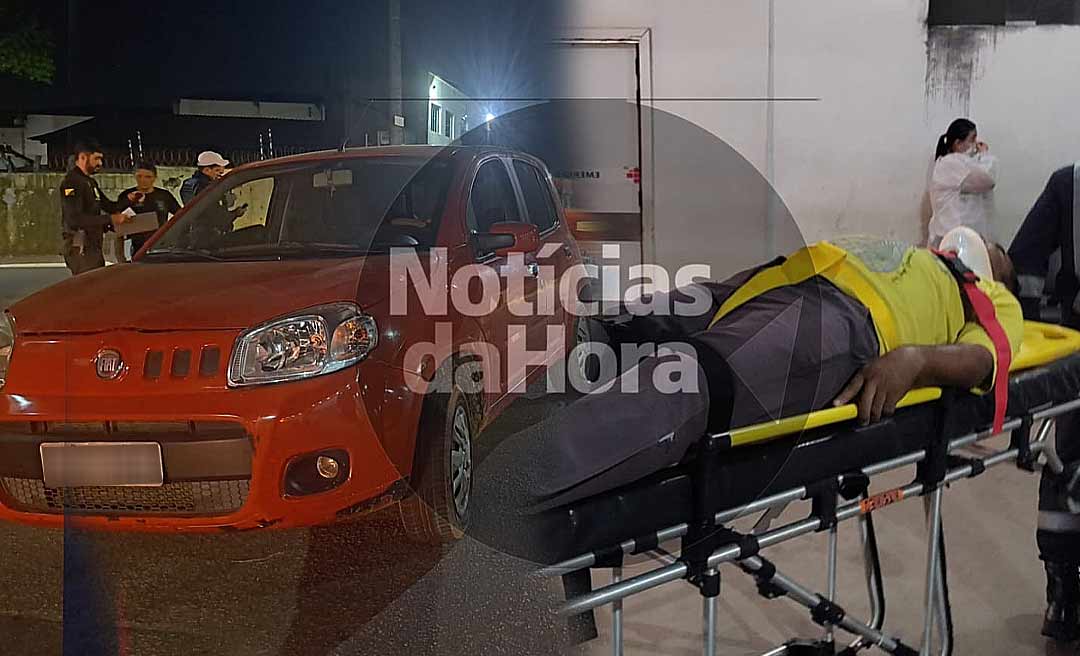 Colisão entre carro e moto deixa homem com fratura no quadril na região central da capital