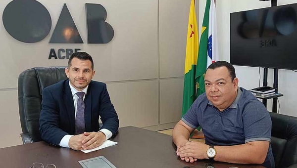 Superintendente da Pesca e Aquicultura no Acre Paulo Ximenes é recebido por Rodrigo Aiache na OAB/AC e tratam sobre Seguro Defeso