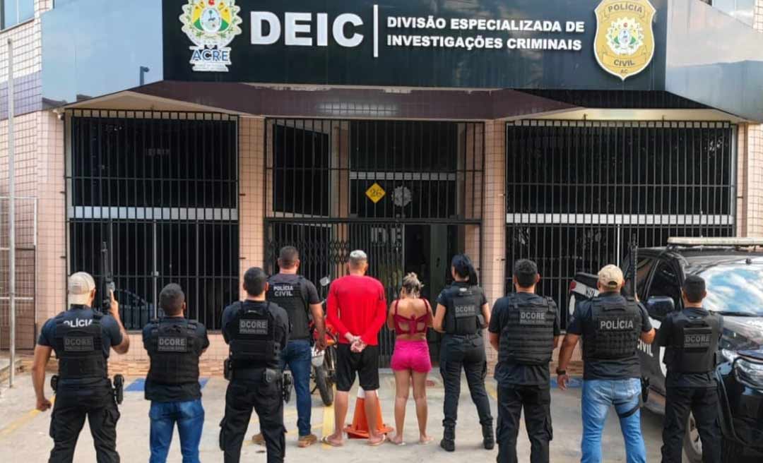 Suspeito de assaltar farmácia e foragida da Justiça são presos pela Polícia Civil