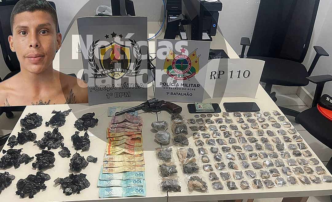 Cheio de ‘skank’, narcotraficante é preso com droga ‘no balde’ na Baixada da Habitasa