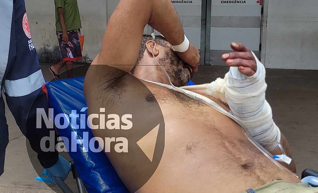 Trabalhador é surpreendido por criminoso armado com faca e acaba sendo esfaqueado na mão