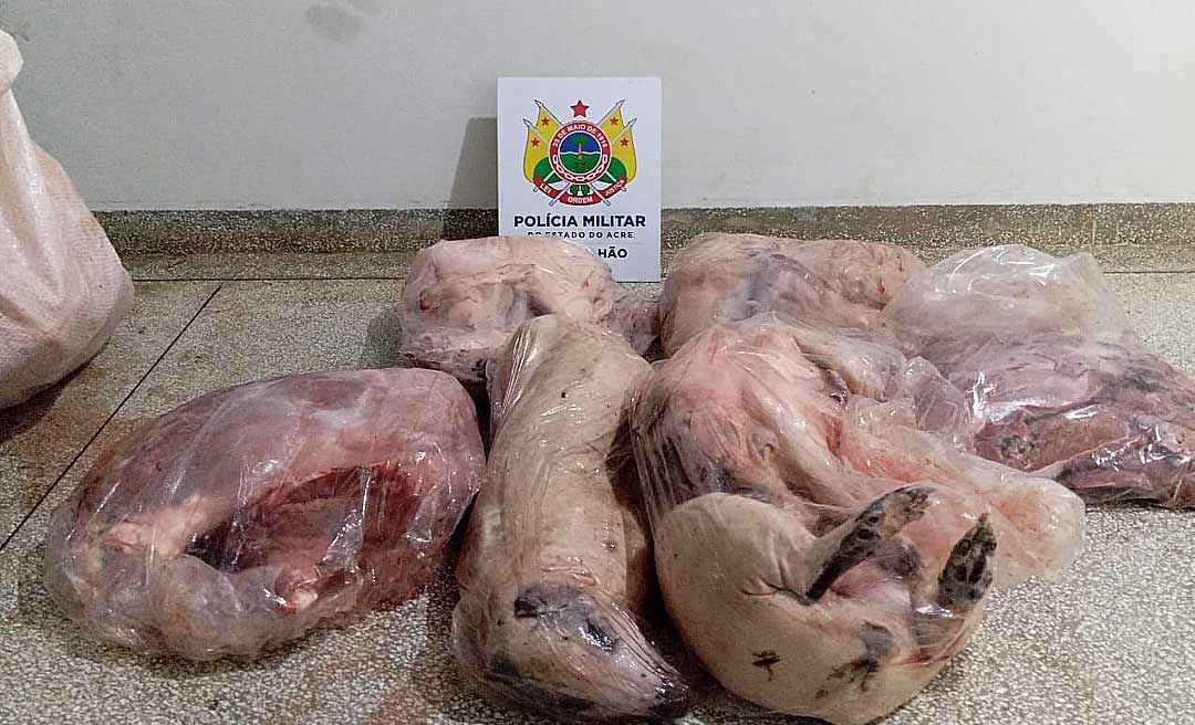 Polícia Militar apreende grande quantidade de carne de caça durante abordagem a homem que transportava o produto