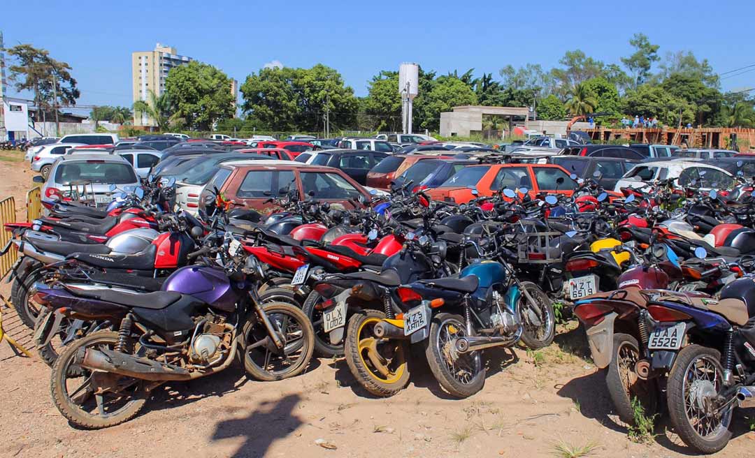 Mais de 20 motocicletas vão a leilão em Feijó; lances mínimos a partir de R$ 1.300