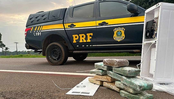 PRF apreende mais de 11 kg de maconha ocultos em aparelhos eletrodomésticos no interior do Acre