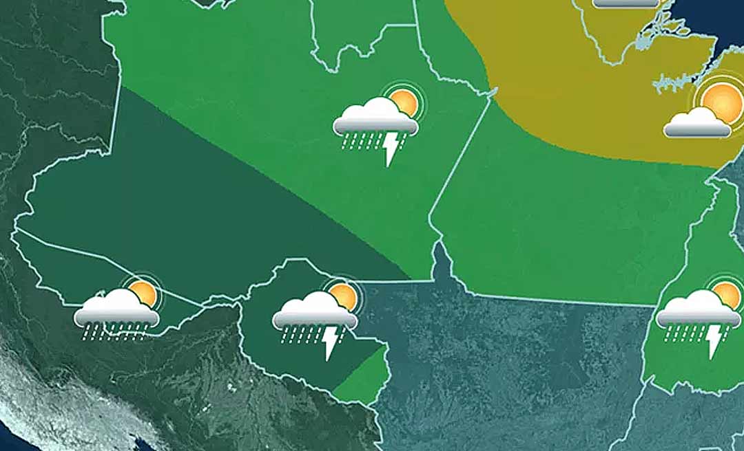 Quarta-feira quente e abafada com temporais; frente fria chega ao Acre no fim de semana