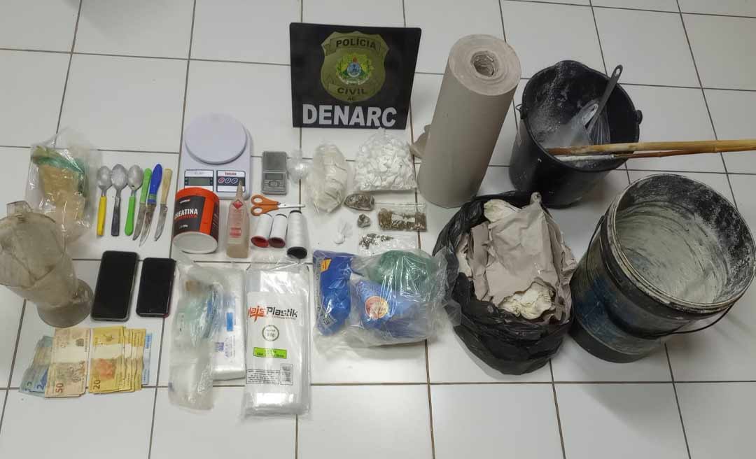 Polícia Civil fecha laboratório de drogas e prende traficante em Rio Branco