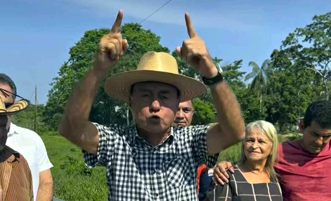 “Aquela turma não dava valor para o homem do campo, o negócio deles era floresta”, diz Bocalom durante entrega de ponte no Catuaba