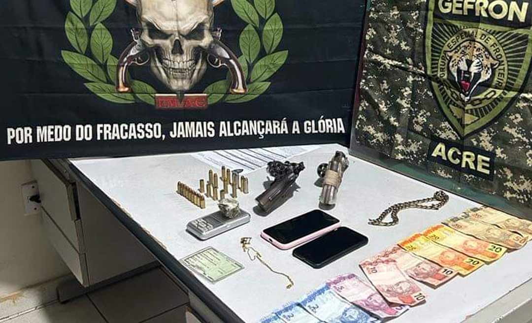 Trio é detido portando revólver, munição e drogas, em Brasiléia